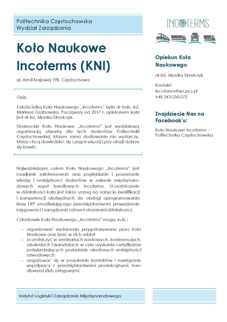 koło naukowe Incoterms